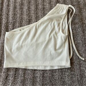 Elegant White One-Shoulder Crop Top